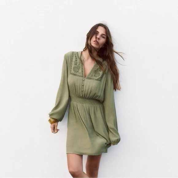 Zara embroidered mini dress. - Picture 2 of 6